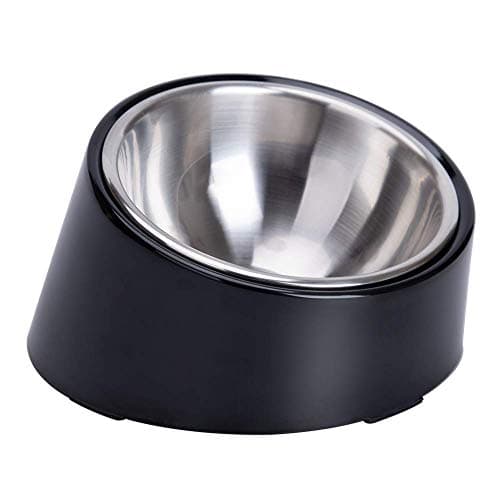 SuperDesign Gamelle inclinée à 15 ° pour Chiens et Chats, mangeoire pour Bouledogue à Angle incliné, antidérapante et Anti-déversement, Plus Facile à Atteindre la Nourriture M/1 Tasse lac Bleu