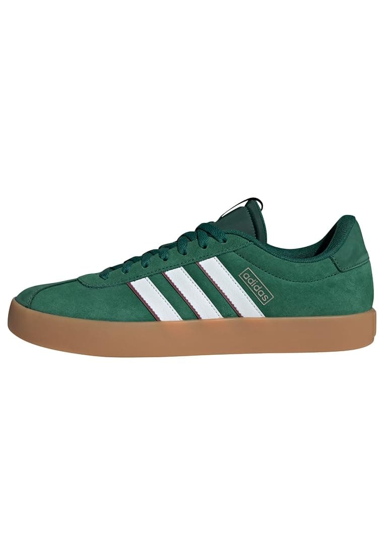 adidas Hombre VL Court 3.0 Shoes, Dark Green/Cloud White/Burgundy, 36 EU