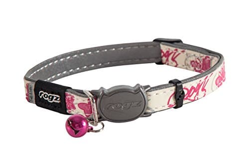 Rogs CATZ GlowCat Collier pour Chat avec Motif Papillons Rose