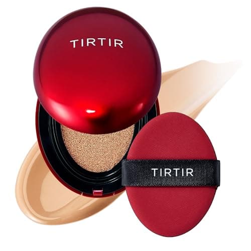 TIRTIR Mask Fit Red Cushion Foundation | Volle Deckkraft, Leicht & Hautnah, Satin Glow Finish | Koreanisches Cushion Make-up, Tattoo-Abdeckung, Aufbauend (0,63 Fl Oz), 27C Cool Beige