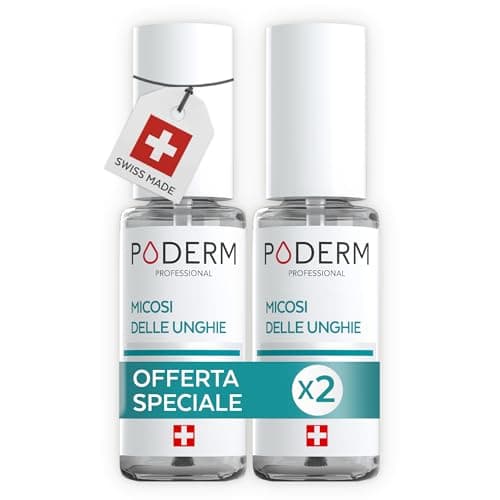 PODERM - TRATTAMIENTO CONTRO MICOSI UNGHIE - Soluzione Naturale Unghie Fungus - Olio Siero Purificante Poderm – Set 2 pezzi - Prodotto in Svizzera