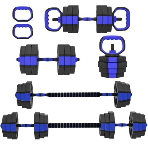 SPORTNOW Ensemble d'Haltères Musculation 6-en-1 25 kg Bleu et Noir