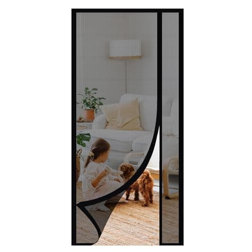 Sekey Moustiquaire de porte contre les rayures de chat - En fibre de verre - Rideau magnétique - Pour ouverture latérale - Moustiquaire magnétique - Pour porte de balcon - Installation facile - Sans