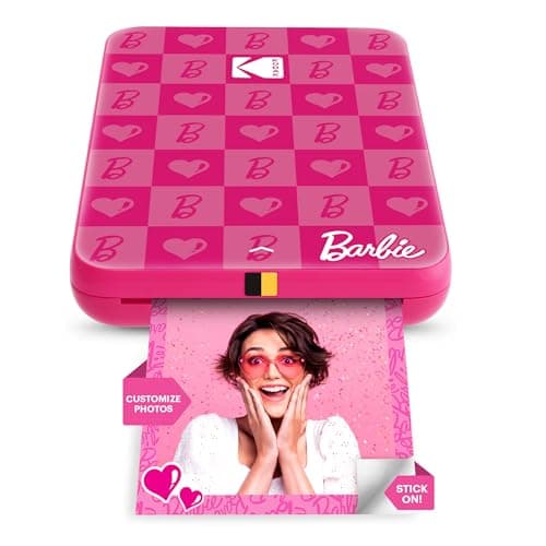 Kodak Barbie x Step Slim Wireless Sofort tragbarer Fotodrucker – Vollfarbige Drucke in Zink 2x3” Aufkleber-Rückseitenfotos von iOS- und Android-Geräten über Bluetooth in der App – Ikonischer Stil