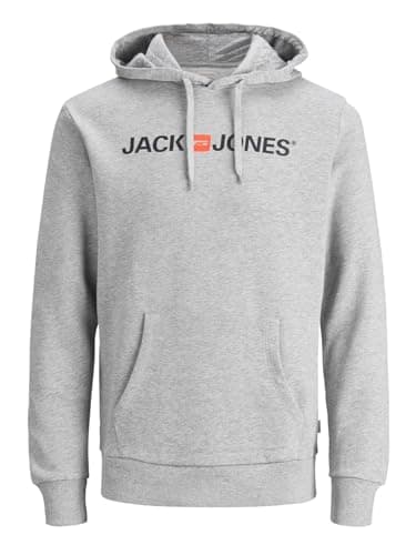 JACK & JONES Herren Jjecorp Logo Sweat Hood Noos 12137054 Kapuzenpullover, Light Grey Melange, XS EU