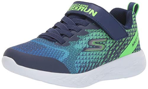 Skechers Go Run 600 Baxtux, Scarpe Da Ginnastica Bambini e ragazzi, Navy Mesh Navy Synthetic Lime Trim, 28 EU
