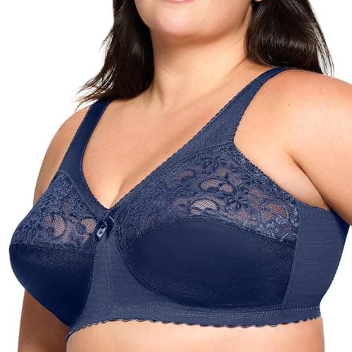 Glamorise Magiclift Original Support Bra Wirefree #1000, Reggiseno a coppa piena Donna, Blu, 4E