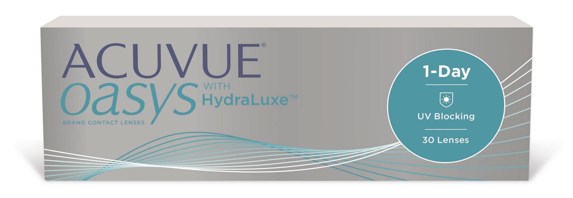 ACUVUE OASYS 1-Day con tecnologia HydraLuxe, Lenti a contatto giornaliere; Visione chiara e nitida e comfort elevato; Protezione UV;-2.00 diottrie; BC 8.5; DIA 14.30; 30 lenti
