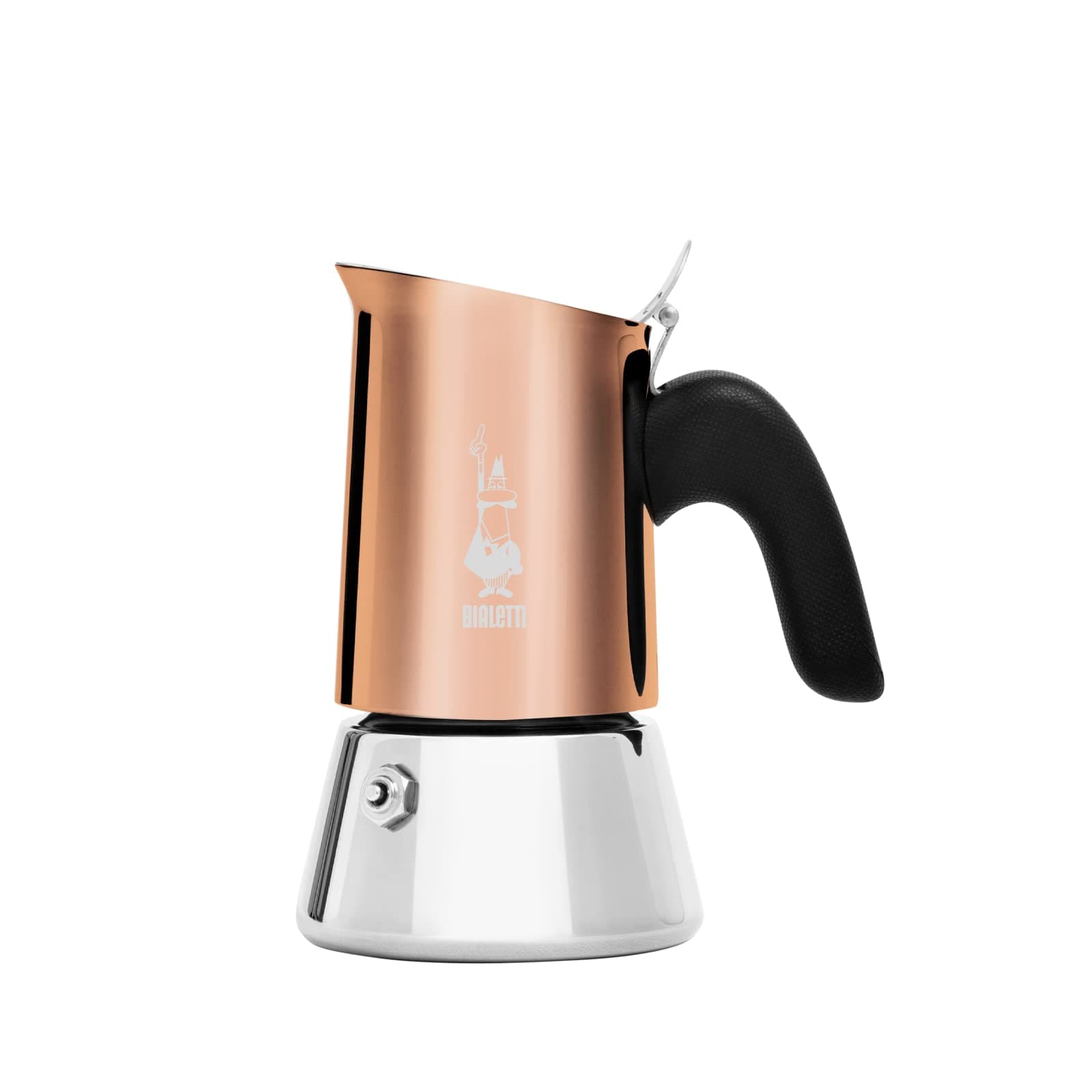 Bialetti New Venus Kaffeemaschine 2 Tassen, Anti-Brand-Griff, nicht für Induktion geeignet, 2 Tassen (85 ml), Edelstahl, Farbe - Kupfer, Wattage - 3600