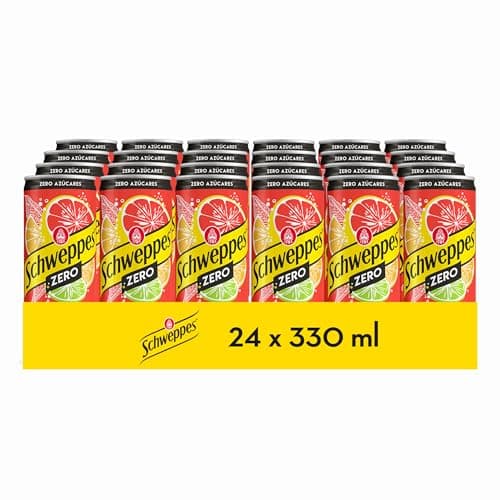 Schweppes Citrus Zero, Refresco Sin Azúcar ni Calorías - Lata, Pack 24 x 33 cl