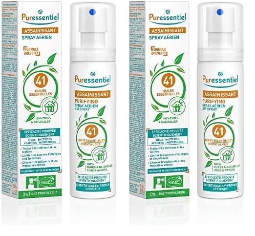 Puressentiel – Assainissant - Spray Aérien aux 41 Huiles Essentielles - 100% pures et naturelles - Efficacité prouvée contre les virus, germes et bactéries – Traite la pollution de l’air – 75 ml