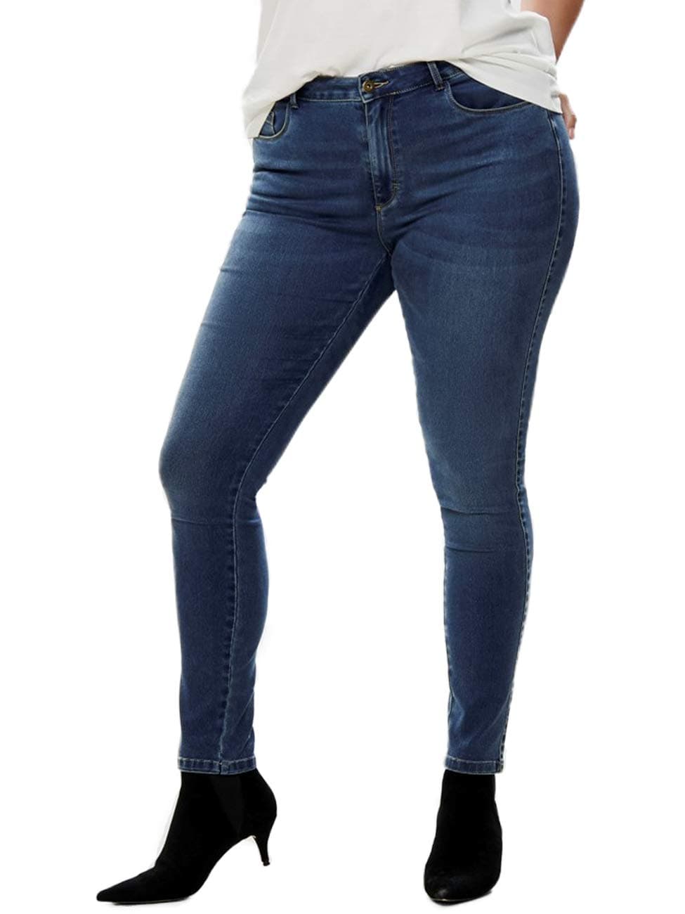 ONLY Carmakoma NOS Damen Caraugusta Hw Sk DNM MBD Noos Jeans, Blau (Medium Blue Denim Medium Blue Denim), L32 (Herstellergröße:54)