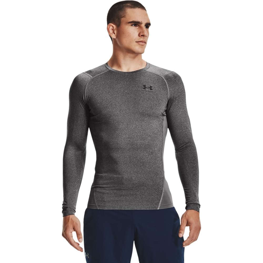 Under Armour Ua Hg Armour Comp Ls Maglietta a maniche lunghe, Carbon Heather, XL Uomo