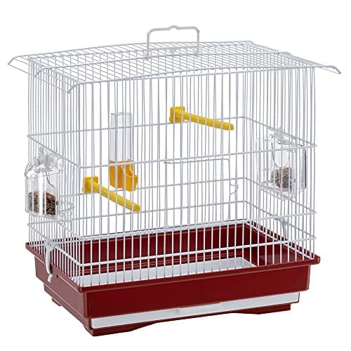 Ferplast Cage à Oiseaux GIUSY Cage Canaris, Perruches Ondulées, Accessoires Inclus Mangeoires rotatives Perchoirs, 39 x 26 x h 37 cm.