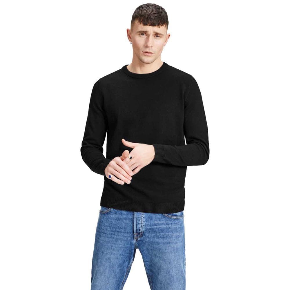 JACK & JONES Dünner Langarm Strickpullover Rundhals Basic Sweater Shirt Jumper JJEBASIC