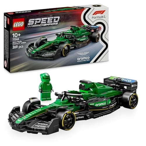 LEGO Speed Champions Auto da Corsa Aston Martin Aramco F1 AMR24 Macchina Giocattolo da Collezione con Minifigure del Pilota, Modello per Bambini da 10 Anni o per Adulti Fan della Formula 1 77245
