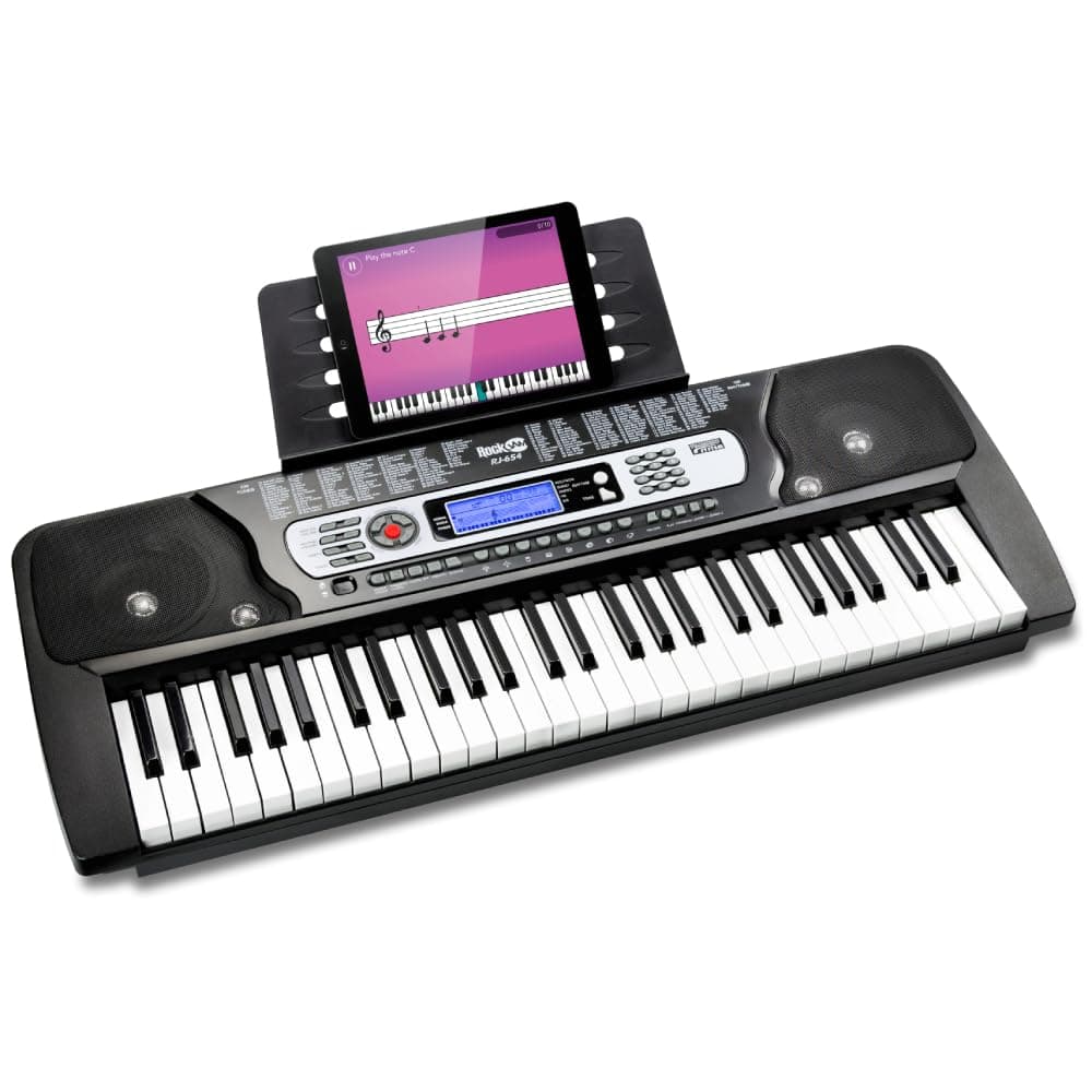 RockJam rj654 portátil digital de 54 teclas Keyboard con soporte Ordenador y intera ktivem pantalla LCD