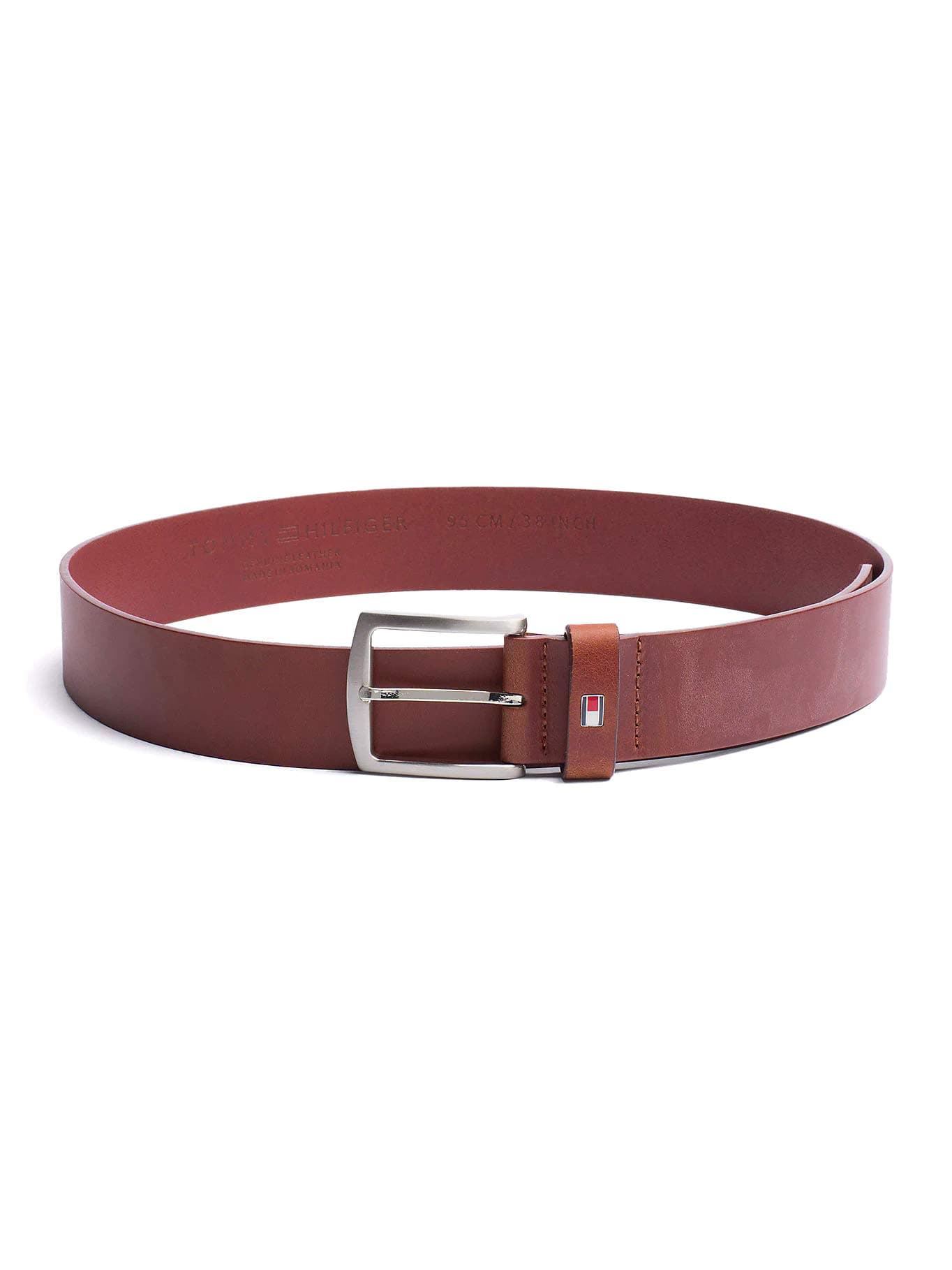 Tommy Hilfiger Herren Gürtel New Denton Belt 4,0 cm Ledergürtel, Braun (Dark Tan), 105 cm