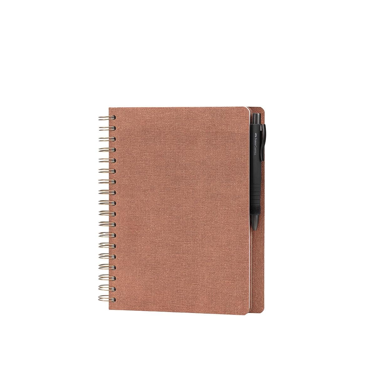 FABER-CASTELL & Rössler Papier 201554 - Notizbuch blanko, 18 Seiten in Sienna und Kugelschreiber PolyBall schwarz