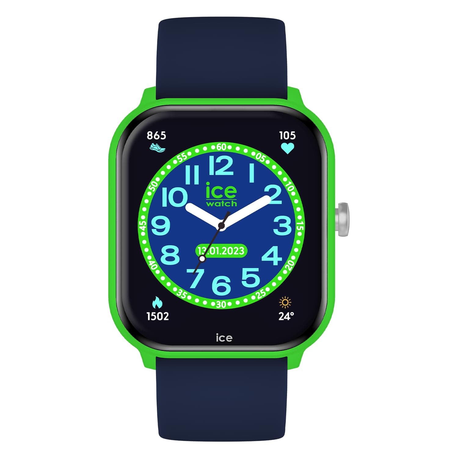 ICE-WATCH - Ice Smart Junior 2.0 Green Blue - Montre Bleue pour garçon (Mixte) avec Bracelet en Silicone - 022790 (1.75 Pouces)