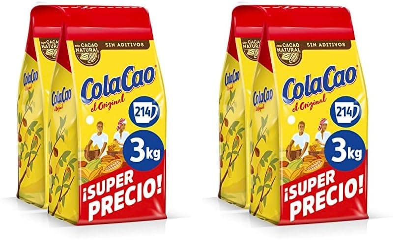 ColaCao, Original, Cacao Soluble Natural sin Aditivos - Formato Ahorro - 2x1,5kg (Paquete de 2)