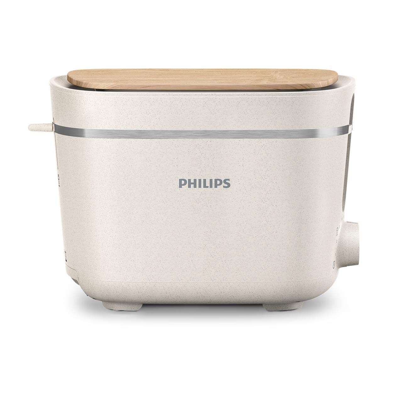 Philips Tostadora Edición Eco Conscious - 2 Ranuras, 8 Ajustes, Rejilla Calientabollos, Descongelación, Diseñada con Plásticos Biológicos, Blanco Seda Mate (HD2640/10)