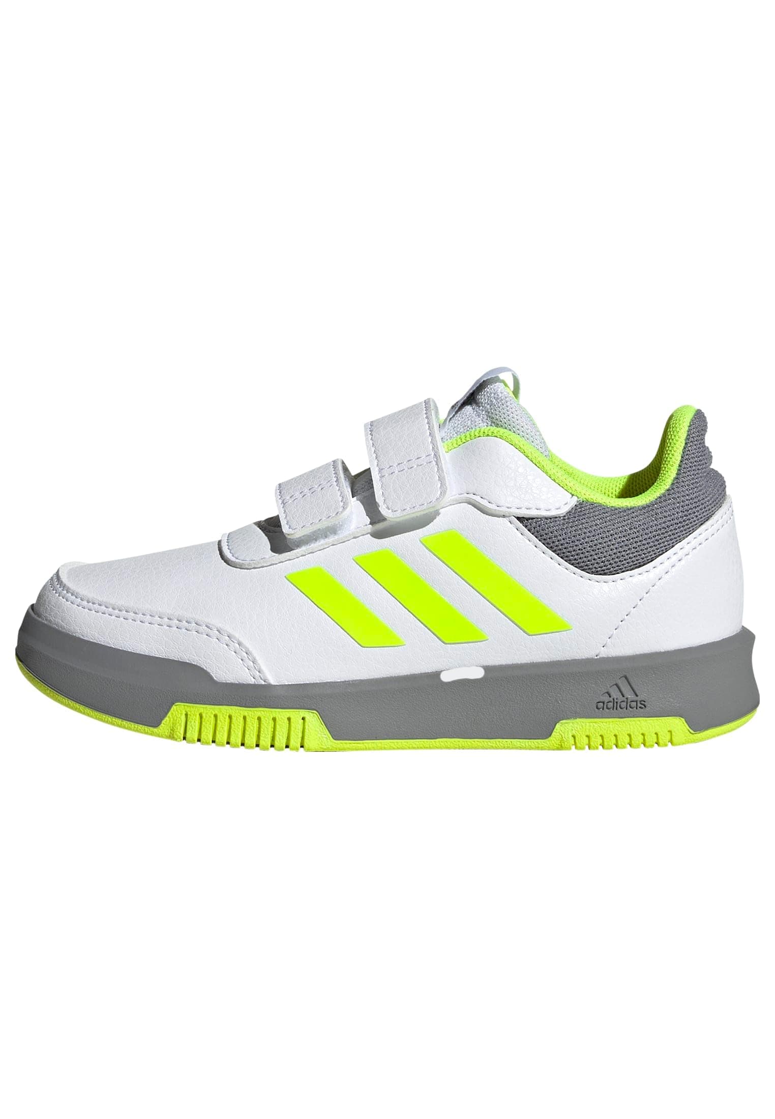 adidas Tensaur Hook And Loop Shoes, Sneaker Unisex - Bambini e Ragazzi, Ftwr White Lucid Lemon Grey Three, 29.5 EU