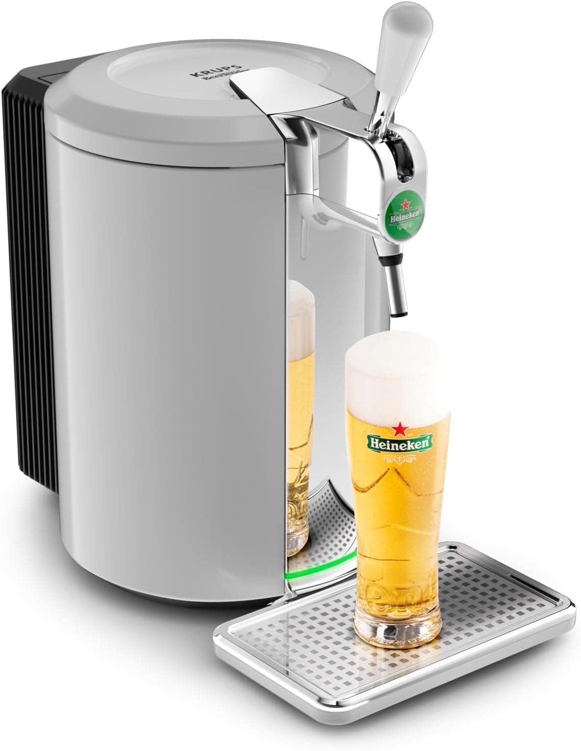 Krups Beertender Machine bière pression, Fûts de 5 L, Marques du groupe Heineken, Témoin lumineux, Température et mousse parfaites, Bière fraîche, Installation facile, Compact VB452E10