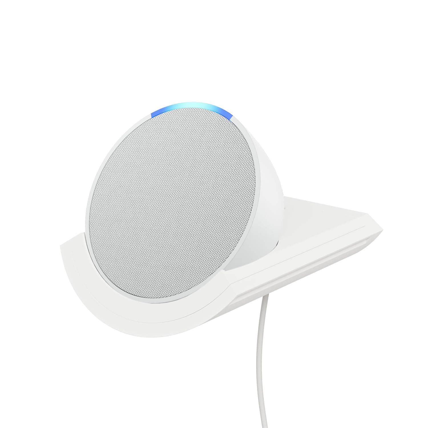 Amazon Echo Pop, Weiß + „Made for Amazon“: Regal-Wandhalterung, Gletscherweiß