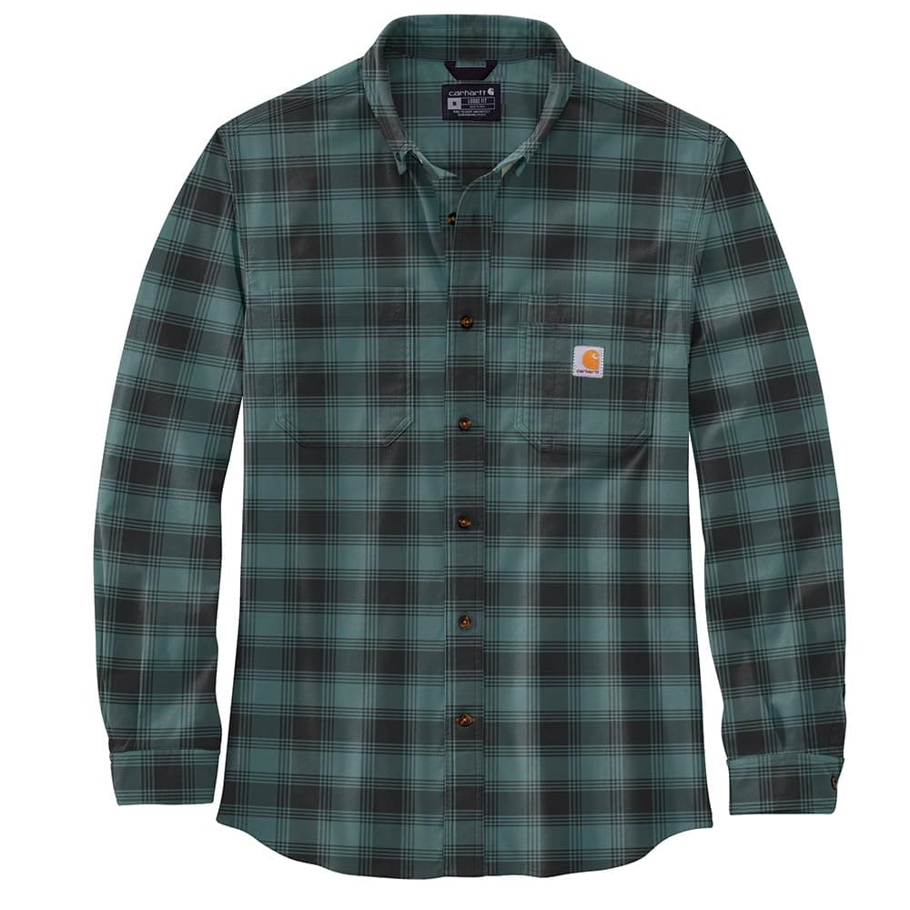 Carhartt Herren Langarmhemd Flannel L,S Plaid Shirt, Farbe:sea Pine, Größe:L