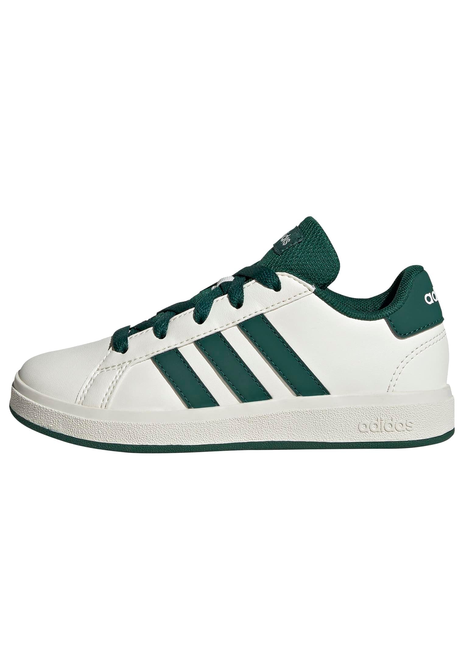 adidas Grand Court Lifestyle Tennis Lace-Up Shoes, Zapatillas de Tenis Unisex niños, Blanquecino Collegiate Green Core Black 01, 32 EU