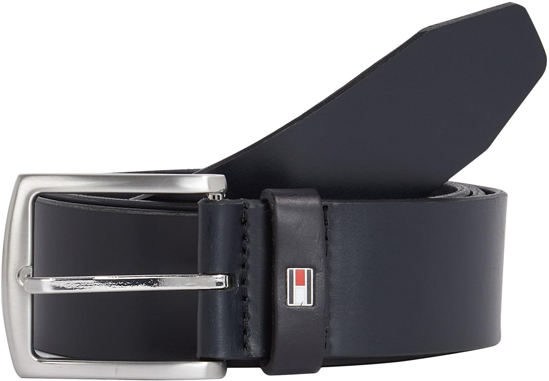 Tommy Hilfiger Herren Gürtel New Denton Belt 4,0 cm Ledergürtel, Blau (Midnight), 80 cm
