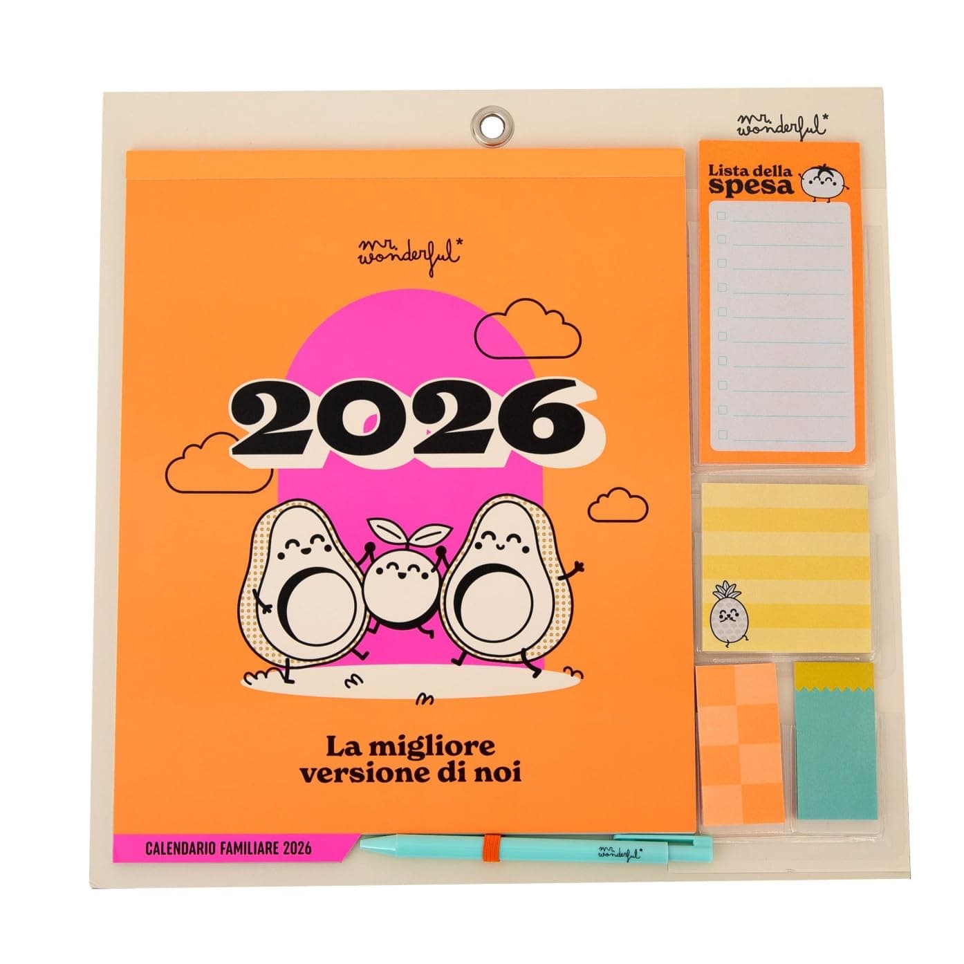Mr. Wonderful - Calendario magnetico da parete familiare 2026 - La migliore versione di noi