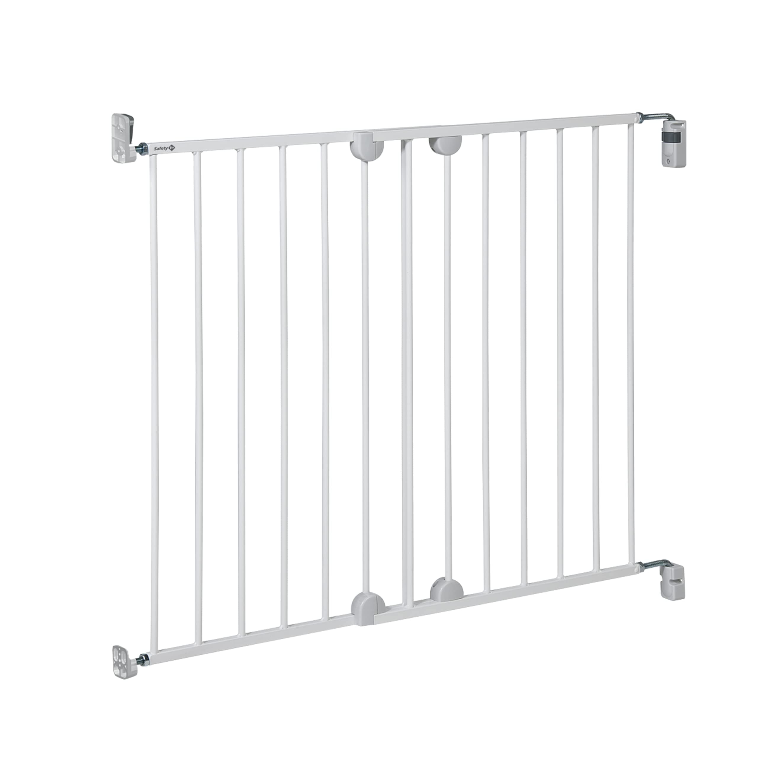 Safety 1st WallFix, Valla Seguridad Infantil Extensible Metálica para Pared, Barrera Extensible, 62–102 cm, Seguridad Puerta Niños, Abertura 1 Mano, 1o2 Direcciones, Fácil Montaje Desmontaje, Blanca