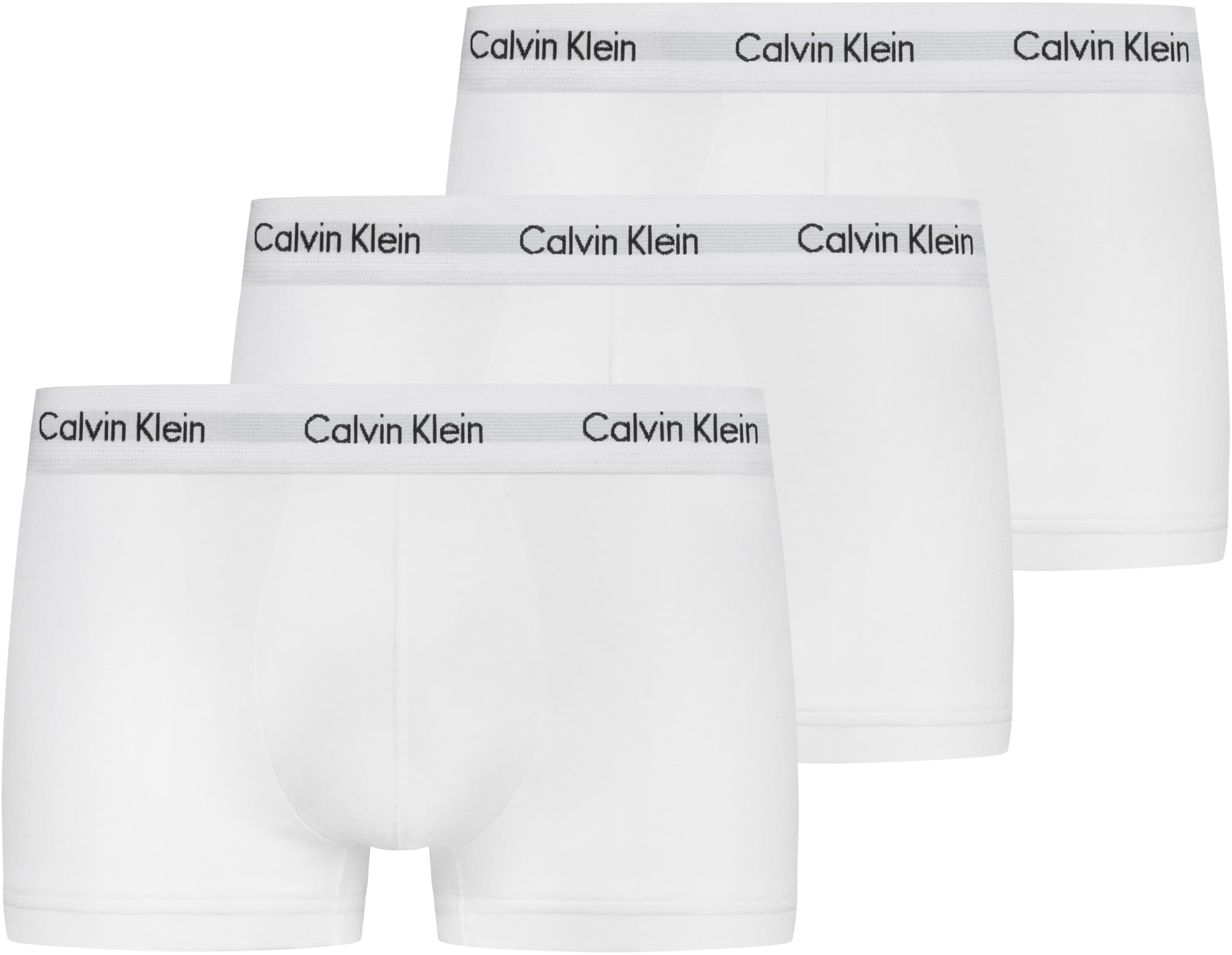 Calvin Klein Herren 3er Pack Boxershorts Trunks Balance Low Rise, Weiß (White), XL