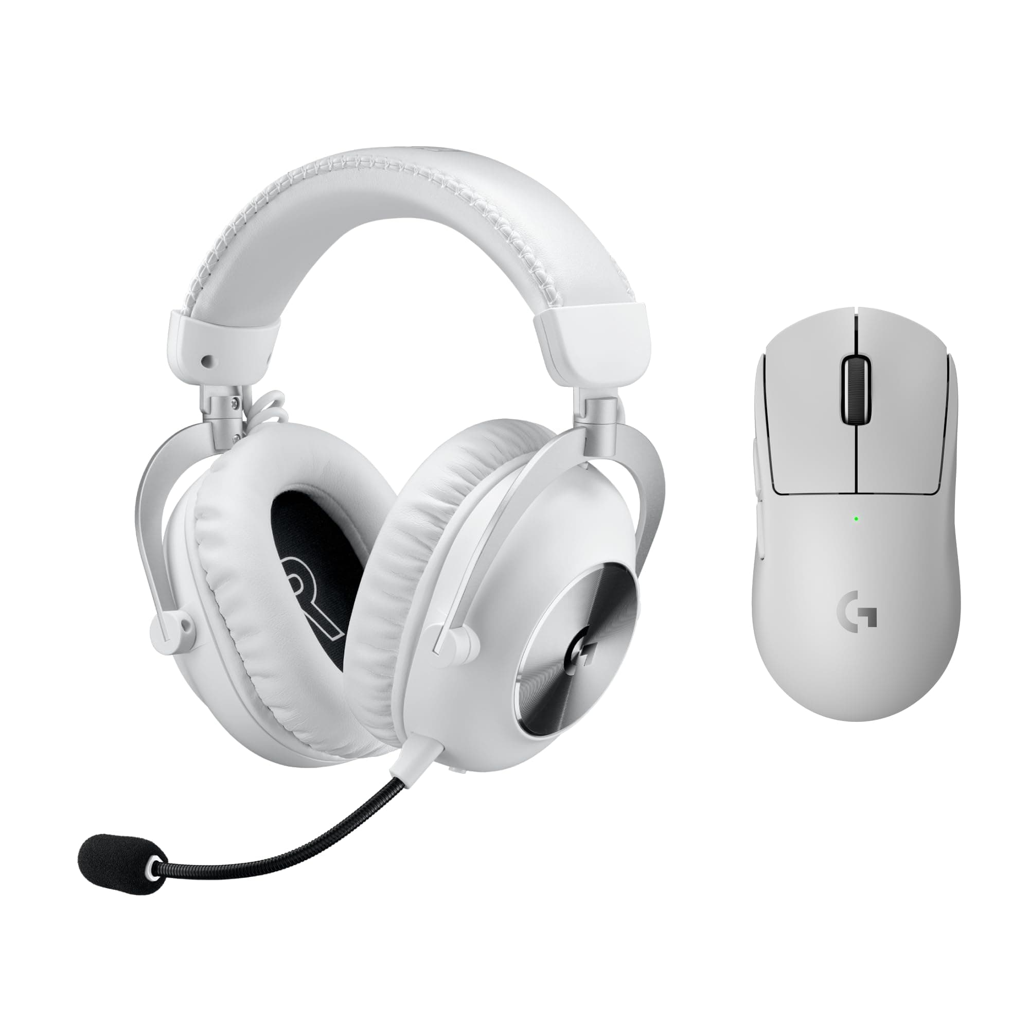 Logitech G PRO X SUPERLIGHT 2, ratón inalámbrico LIGHTSPEED, gaming, carga USB-C, PC y Mac + PRO X 2 LIGHTSPEED, auriculares inalámbricos, transductores de grafeno de 50 mm para PC, PS5, Blanco