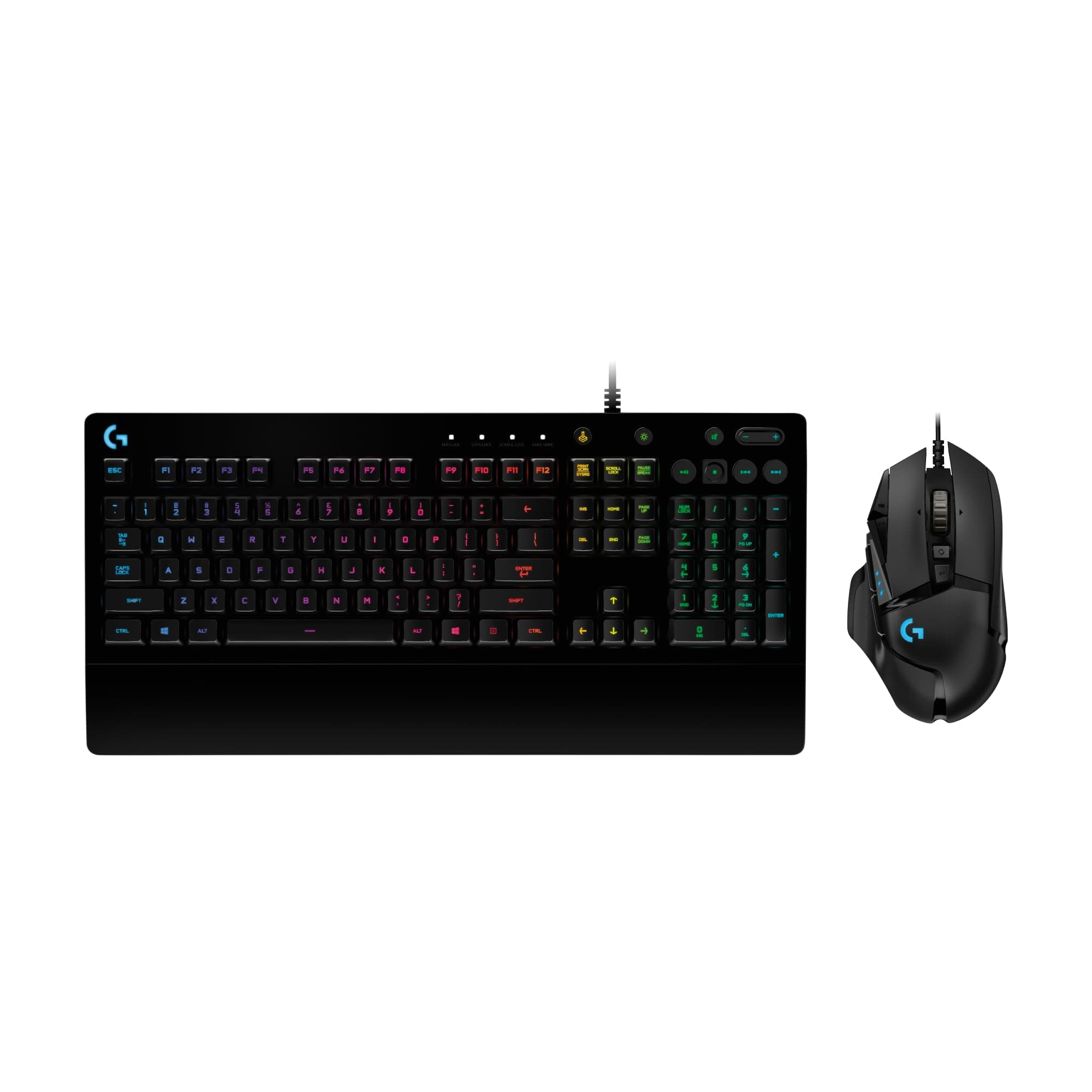 Logitech G G502 HERO Ratón con Cable y G213, Teclado RGB para Gaming, Botones Programables, Pesas Ajustables, Teclado Retroiluminado Ajustable, PC/Portátiles, Disposición QWERTY ES, Negro