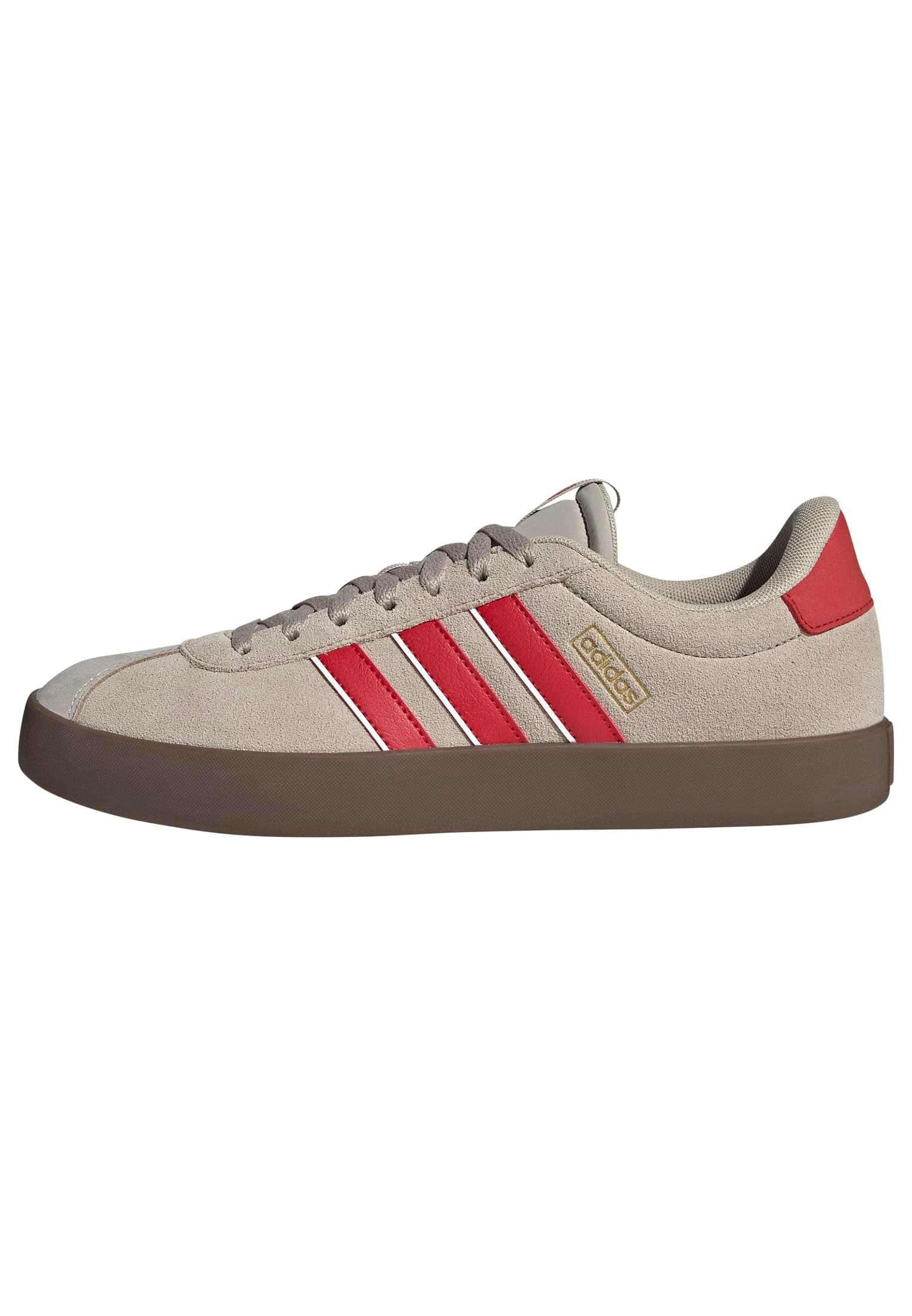adidas VL Court 3.0 Shoes, Zapatillas Hombre, Wonder Beige Better Scarlet Core White, 38 EU