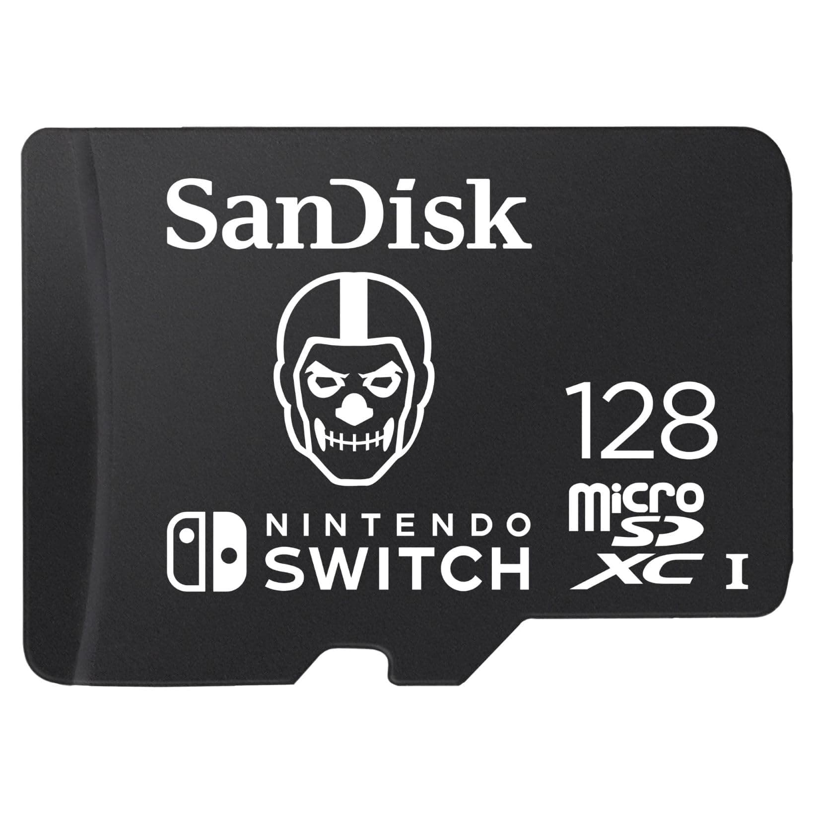 SanDisk Tarjeta microSD con licencia oficial para Nintendo Switch, Fortnite Skull 128GB (Velocidad de Lectura hasta 100 MB/s, UHS-I, V30, C10, U3, 4K, Compatibilidad: Nintendo Switch 1, Lite y OLED)