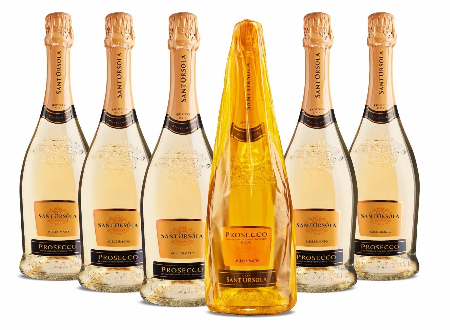 Sant'Orsola - Prosecco D.O.C. Millesimato Extra Dry, da Uva Glera, Gusto Fresco con Note Fruttate, 6x750 ml