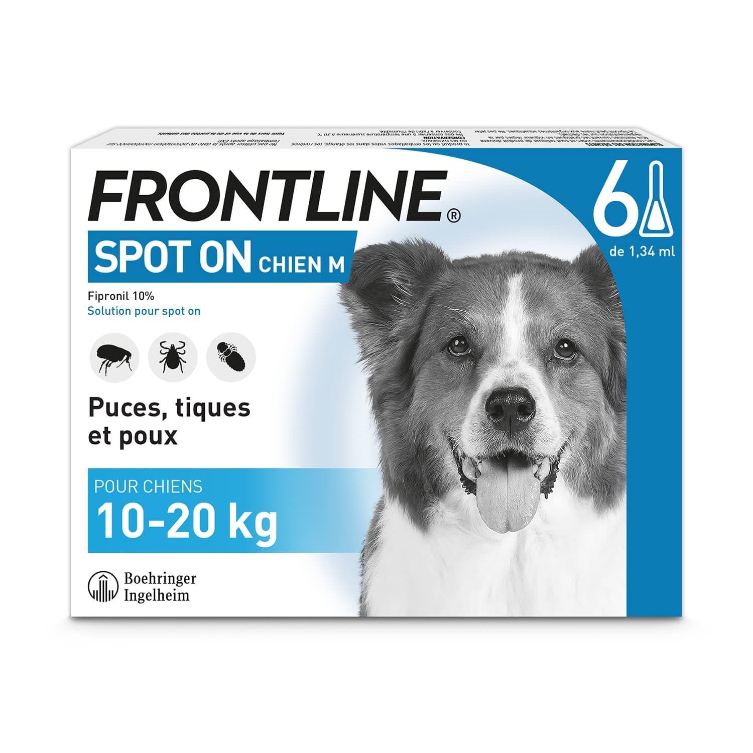 FRONTLINE Spot on Chien M de 10 à 20kg 6 pipettes