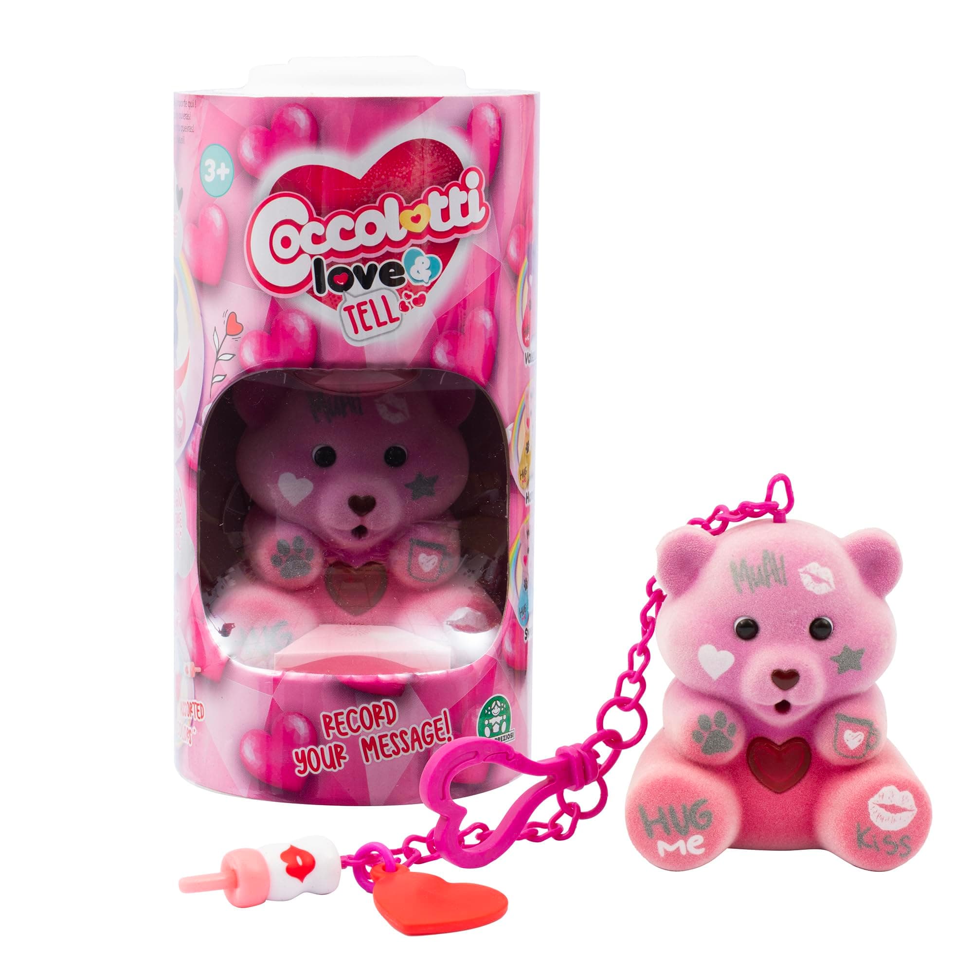 Coccolotti, Orsetto interattivo Love & Tell, Effetti sonori e Luminosi, Modello San Valentino, per Bambini dai 3 anni, CCL156, Bicolore