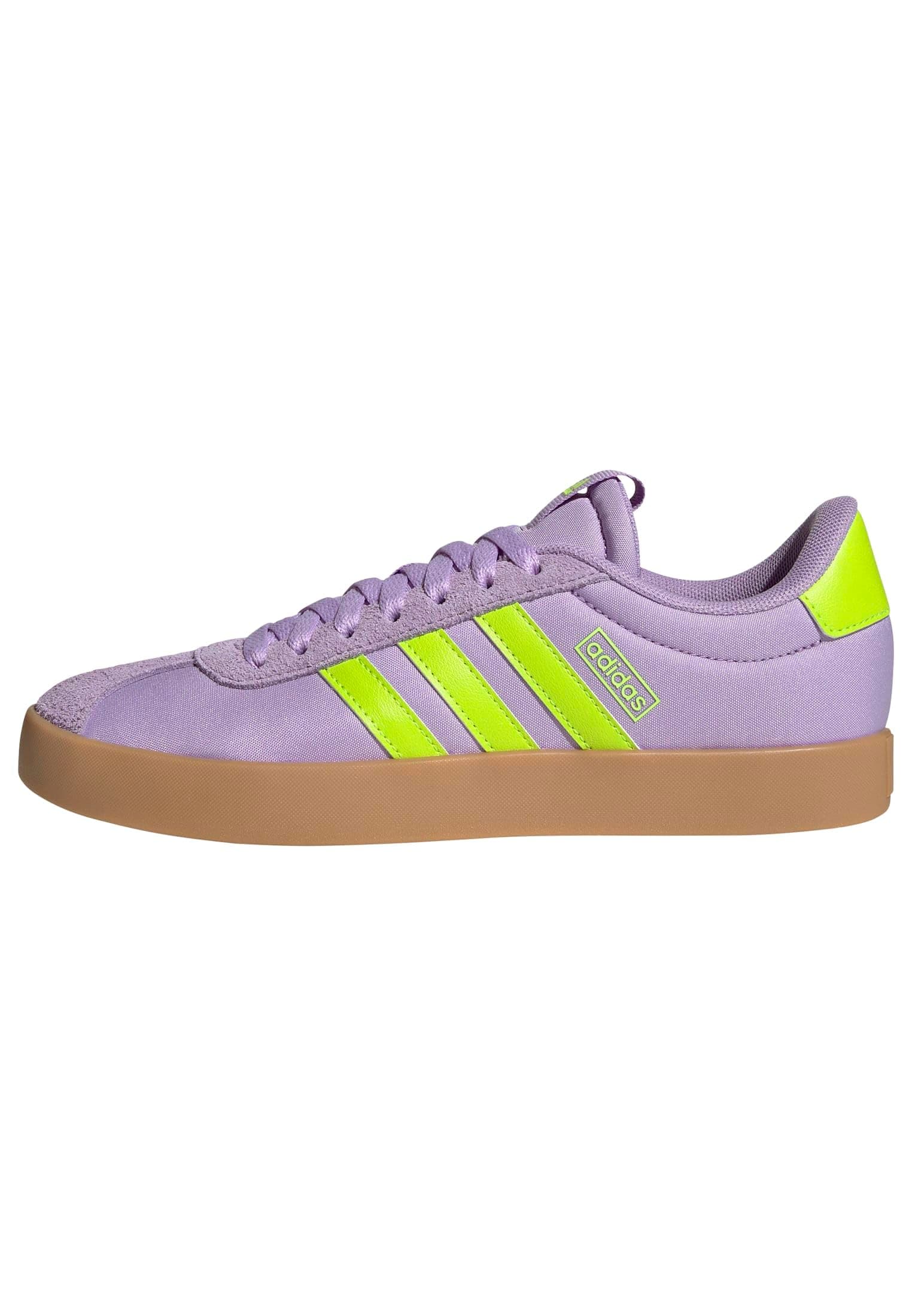 adidas VL Court 3.0 Shoes, Zapatillas Mujer, Powder Plum Solar Slime Lucid Lemon, 44 EU