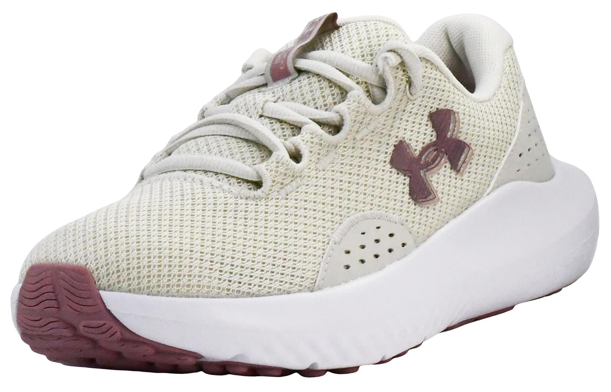 Under Armour Surge 4 - Tenis de Correr para Mujer, Blanco Roto y Rosa, 37.5 EU
