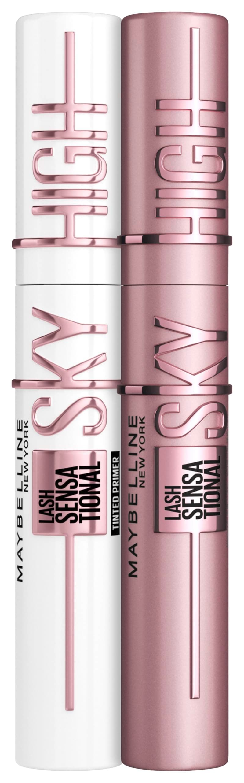 Maybelline New York Lash Sensational Sky High Mascara, Very Black, 7,2 ml und Maybelline New York Sky High Primer Lash Sensational, Schwarz, 7,7 ml