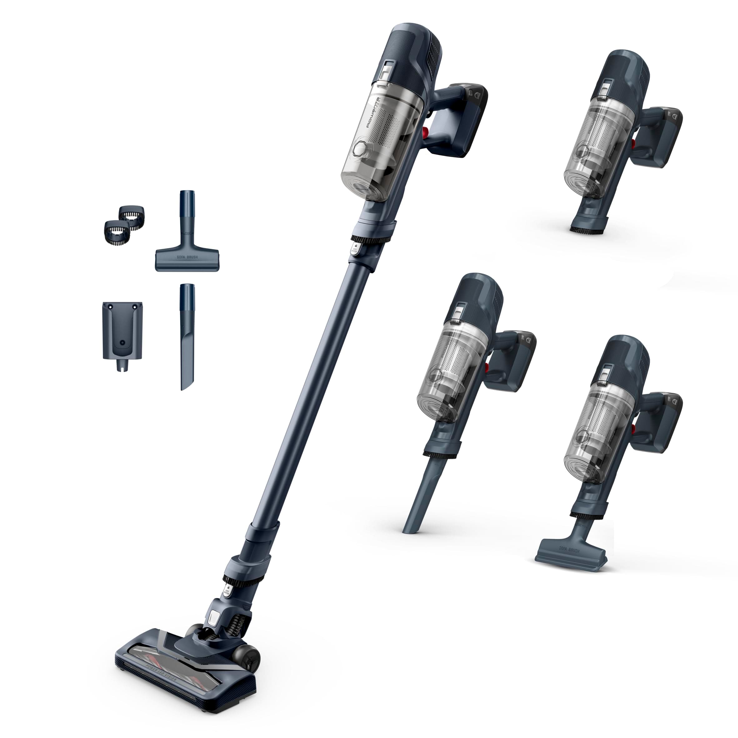 Rowenta XPert 6.60 - Aspiradora escoba versátil sin cable, con 3 funciones en 1 multiespacios, batería de litio, 2 velocidades, gatillo Boost, ligero y portatil, Azul oscuro RH6831