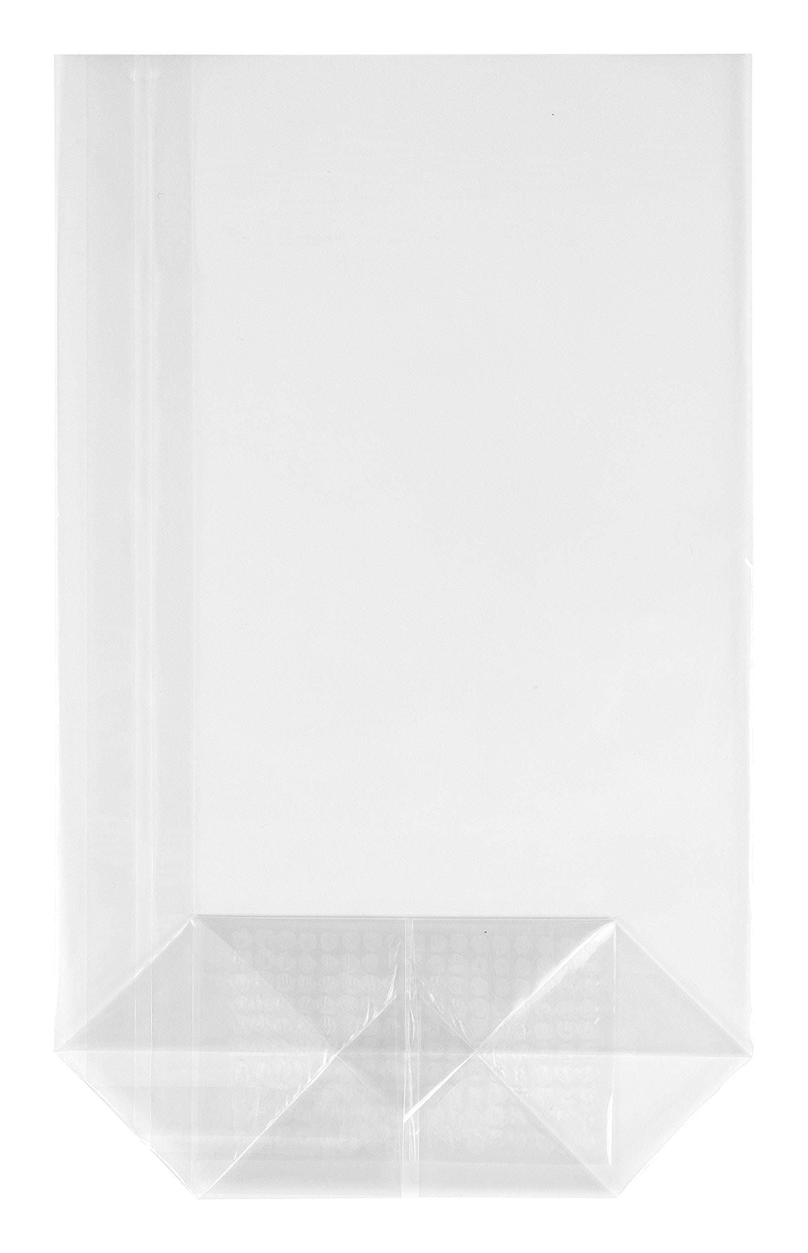 HEKU 30541 Lot de 100 sacs transparents à fond croisé, taille 160 x 95 x 35 mm