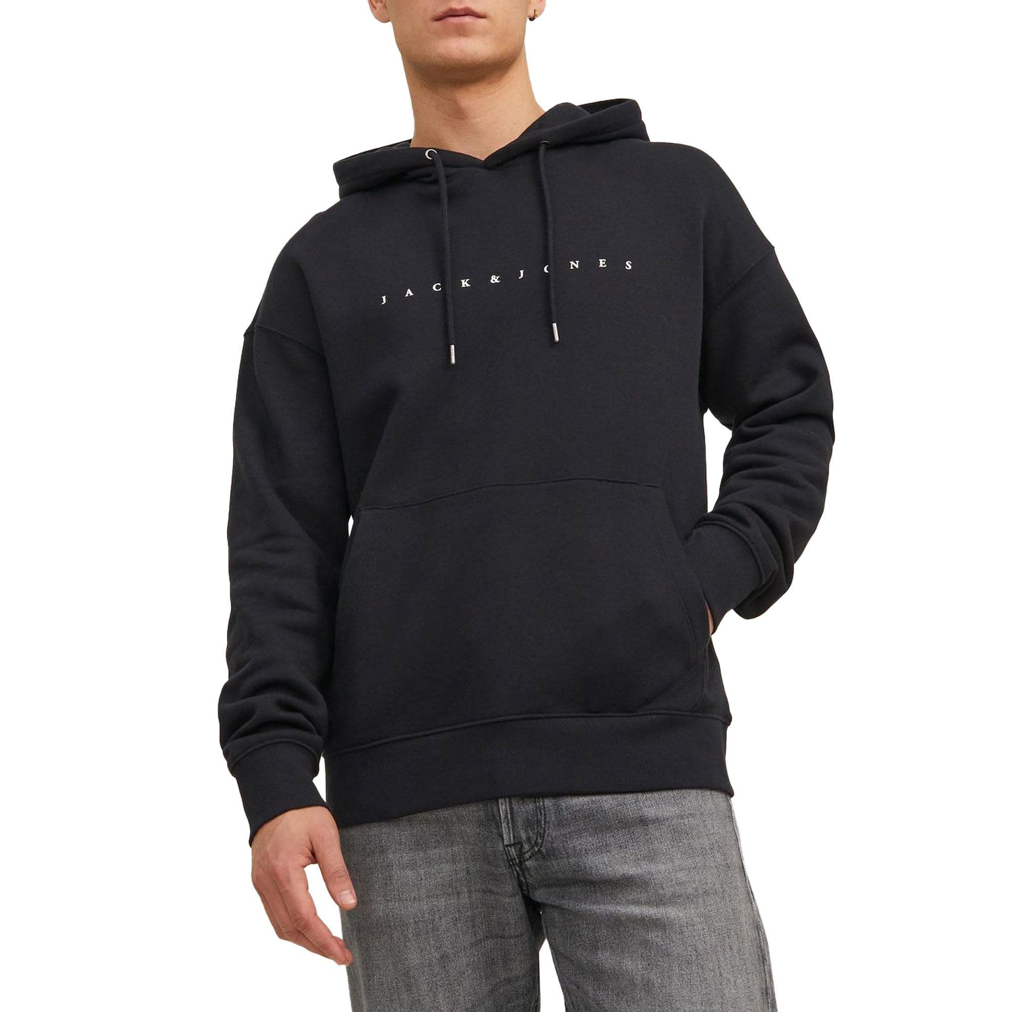 Jack & Jones Jjestar Jj Sudadera Con Capucha Noos Pls Sudadera con capucha, Hombre, Negro, 5XL Grande