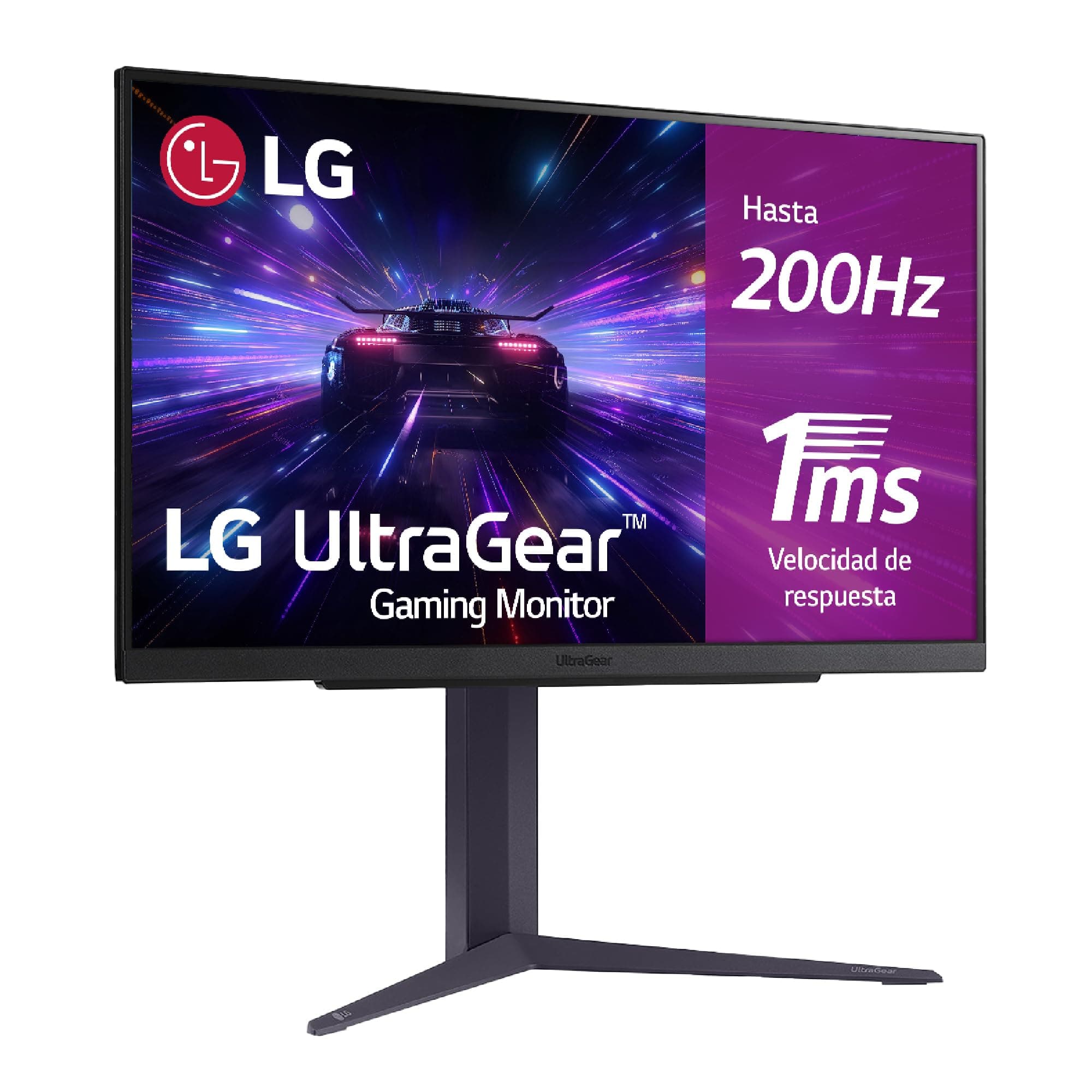 LG 27GS85Q-B - Monitor Gaming Ultragear, 27 Pulgadas, 2560 x 1440, Panel Nano IPS, 16:9, HDMI, 1 ms, 200Hz, FreeSync, Conectividad Universal, Color Morado Grisáceo