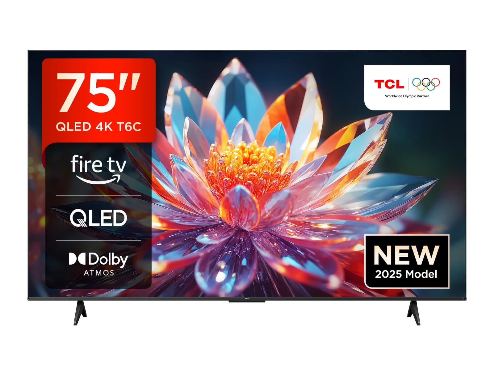 TCL 75T6C 75'' QLED TV 4K HDR, Fire TV (Smart tv con Dolby Vision e Atmos, HDR10+, Premi e Chiedi ad Alexa)